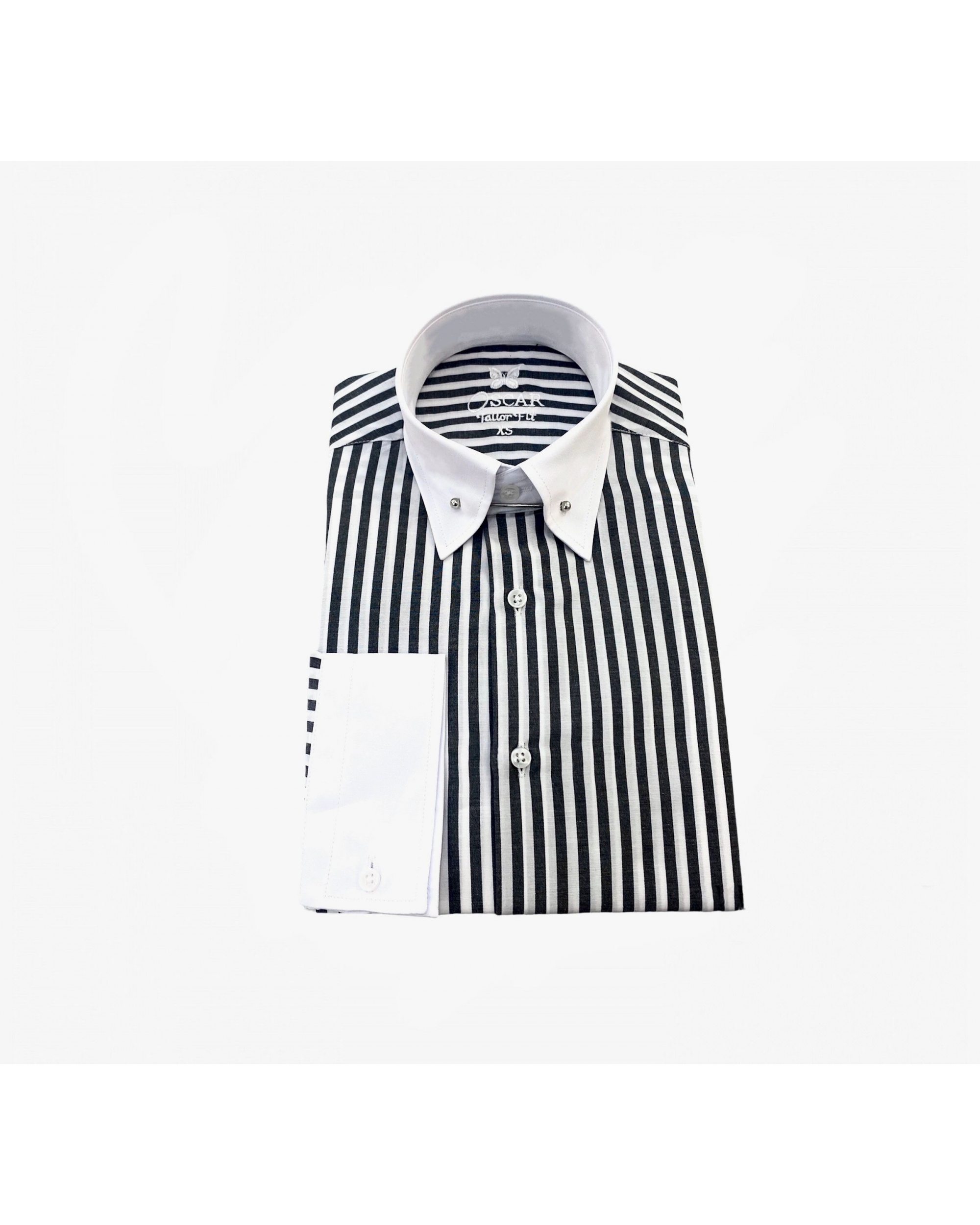 Chemise rayé noir à col...