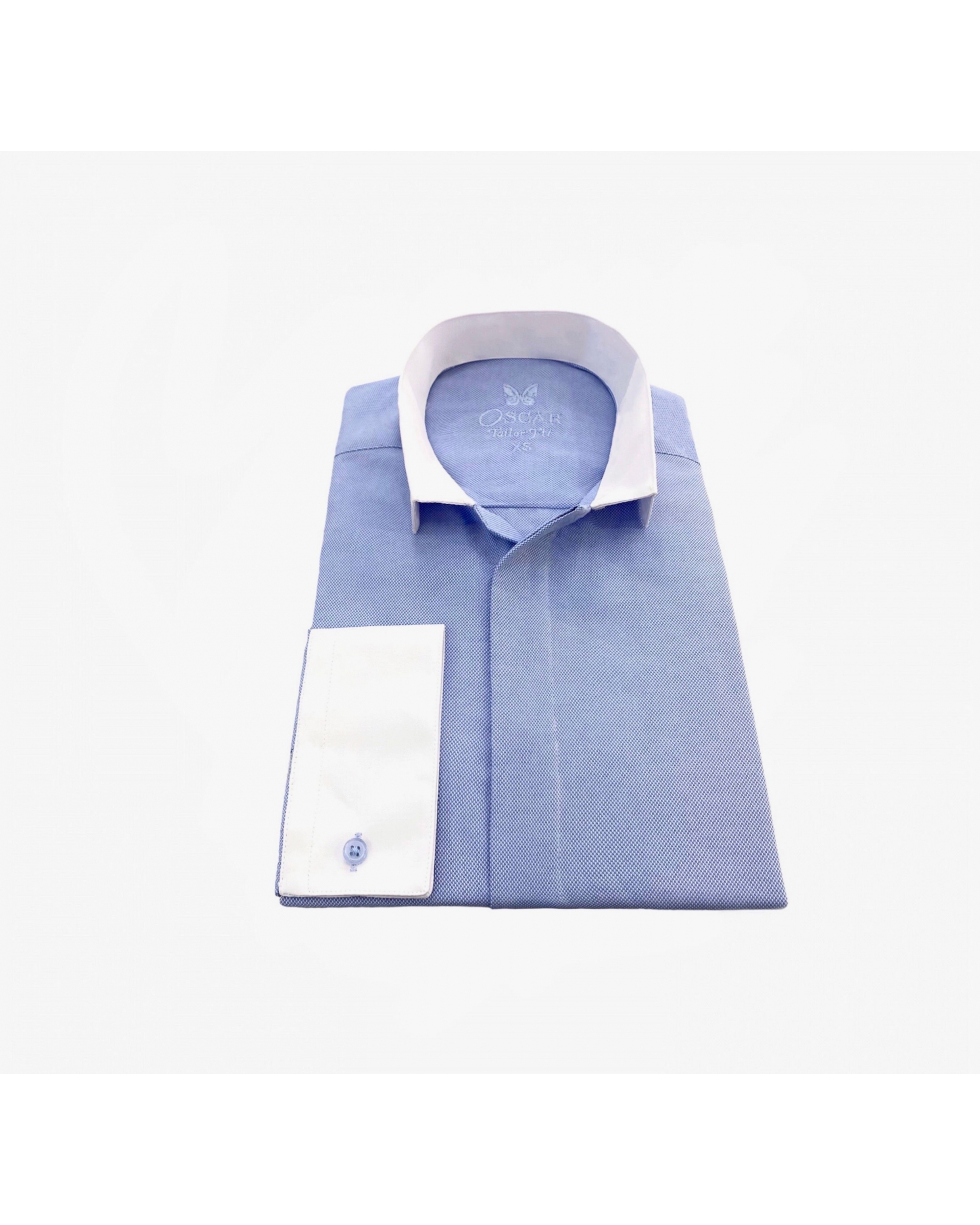 Chemise bicolore bleu...