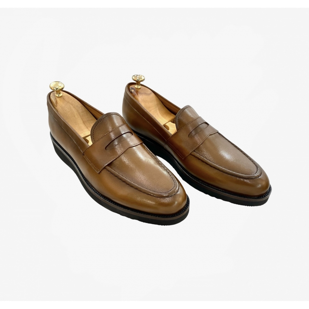 Mocassin Homme Cuir Cognac...