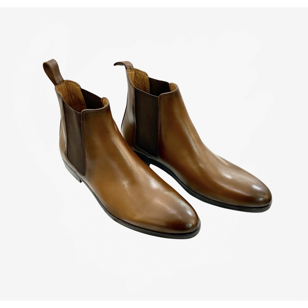 Bottine Homme Cuir Cognac à...