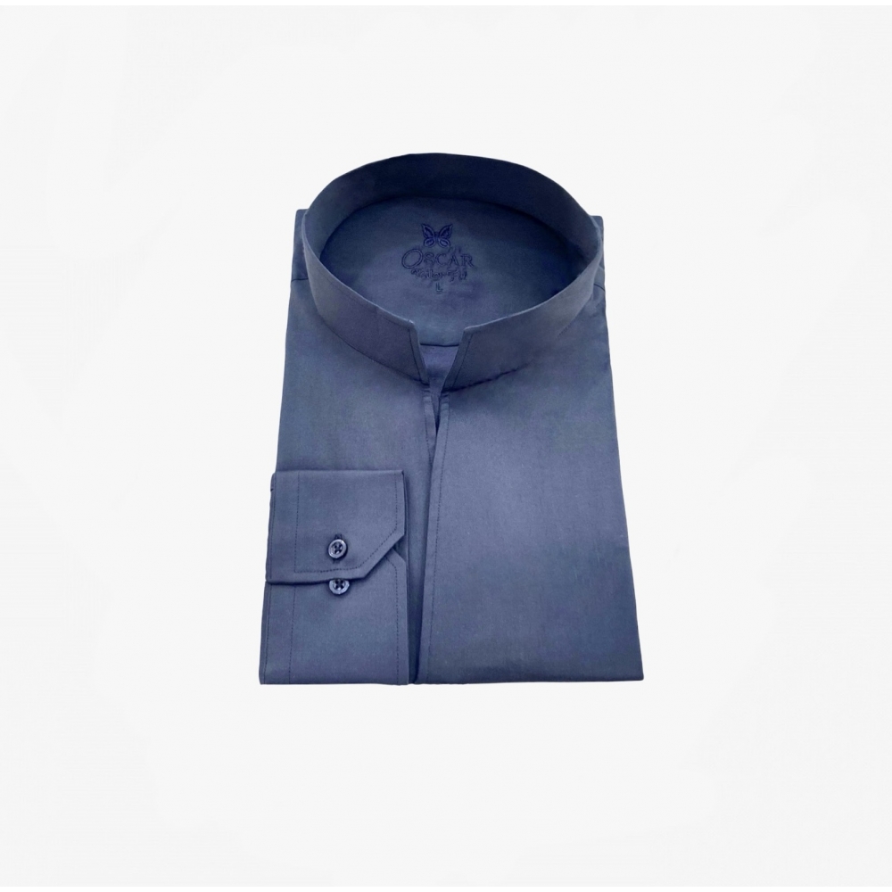 Chemise Marine à Col Tulipe...