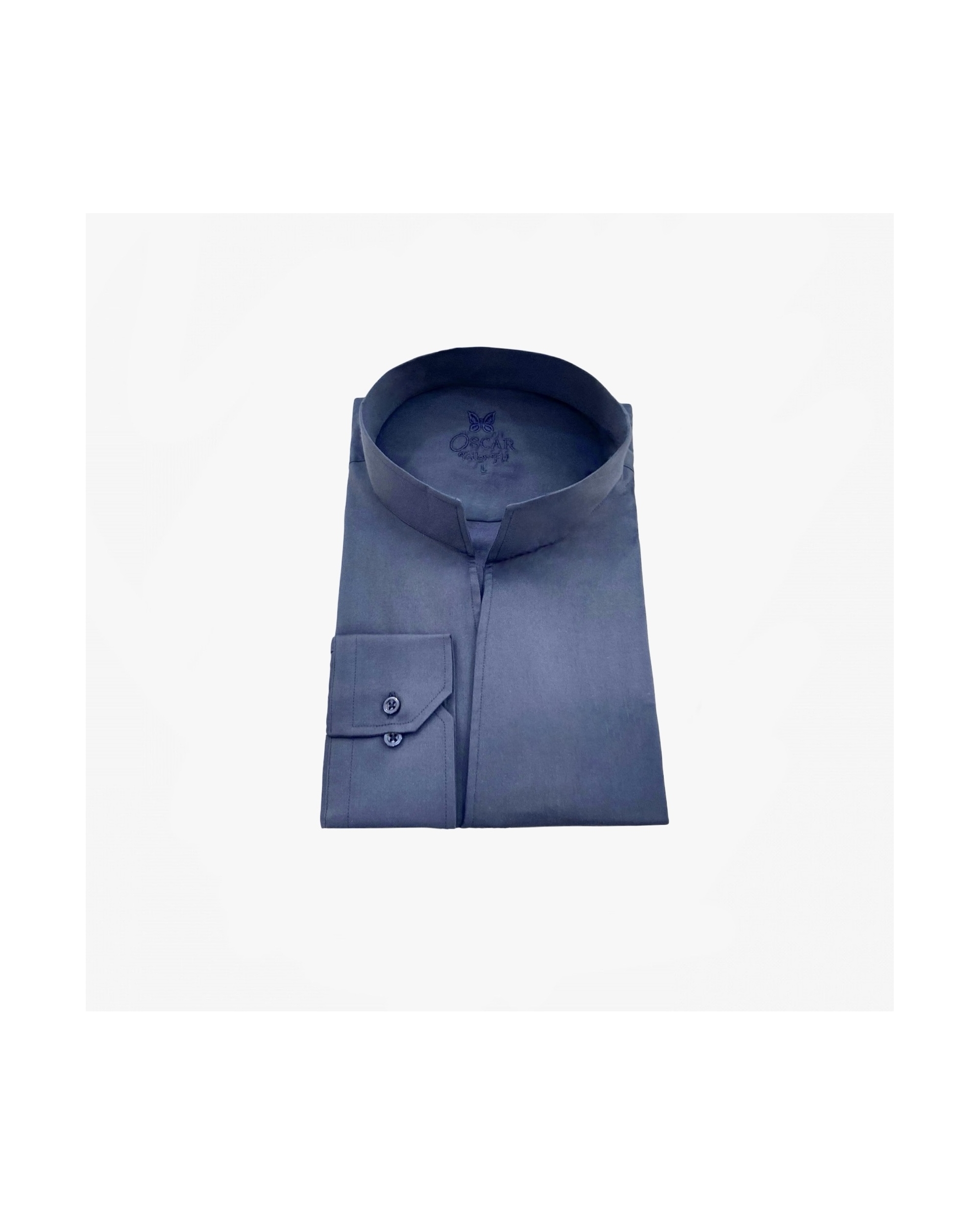 Chemise Marine à Col Tulipe...