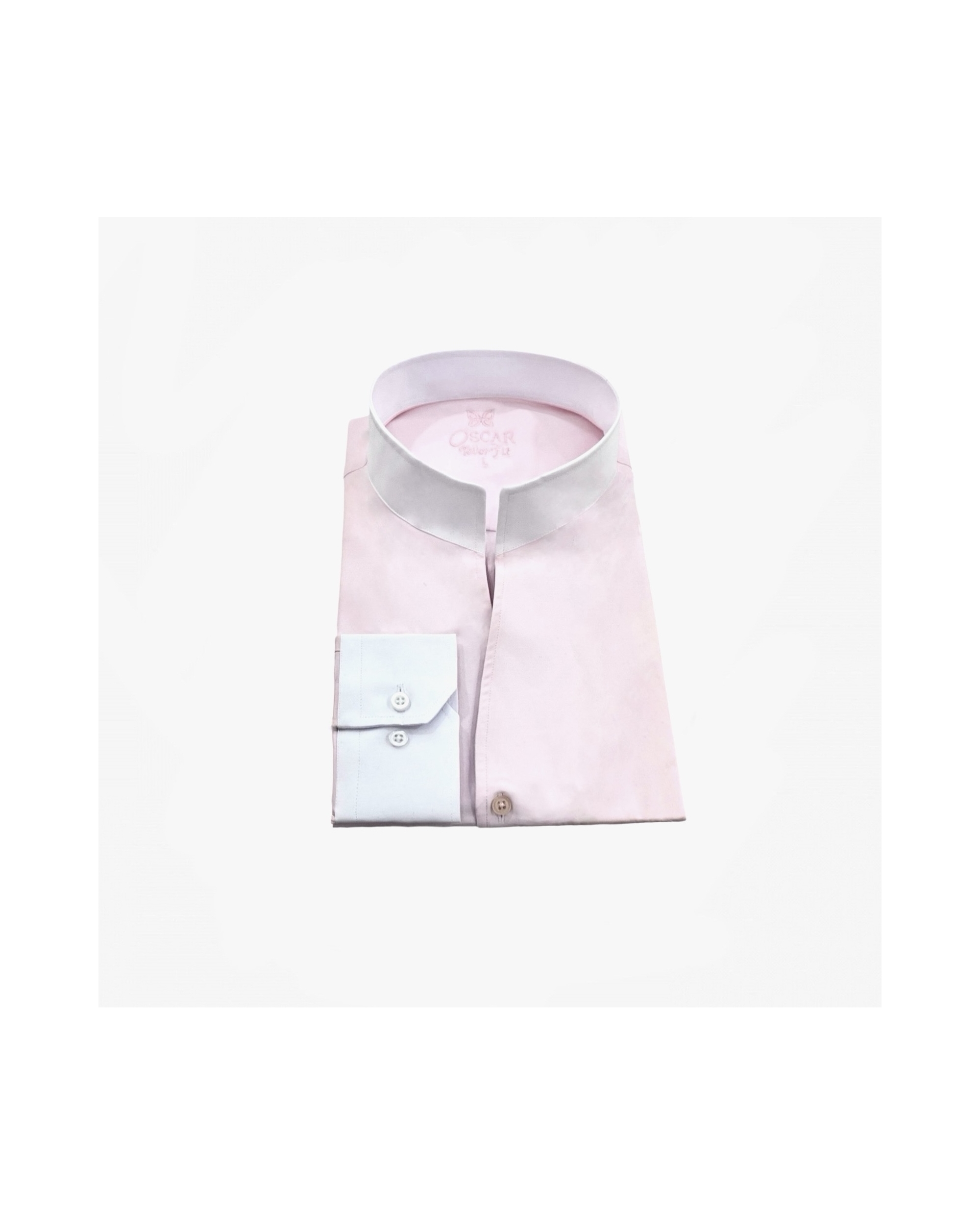 Chemise Rose à Col Blanc...
