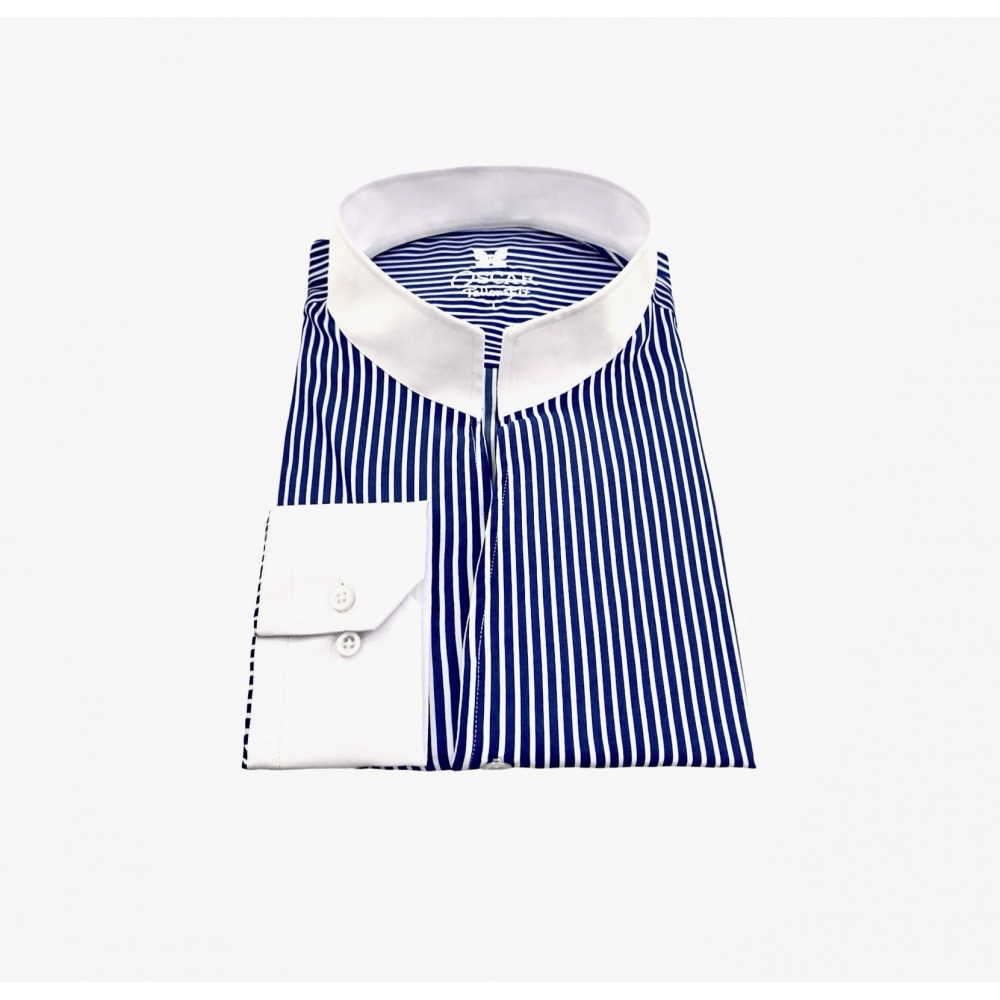 Chemise Rayé Bleu à Col...