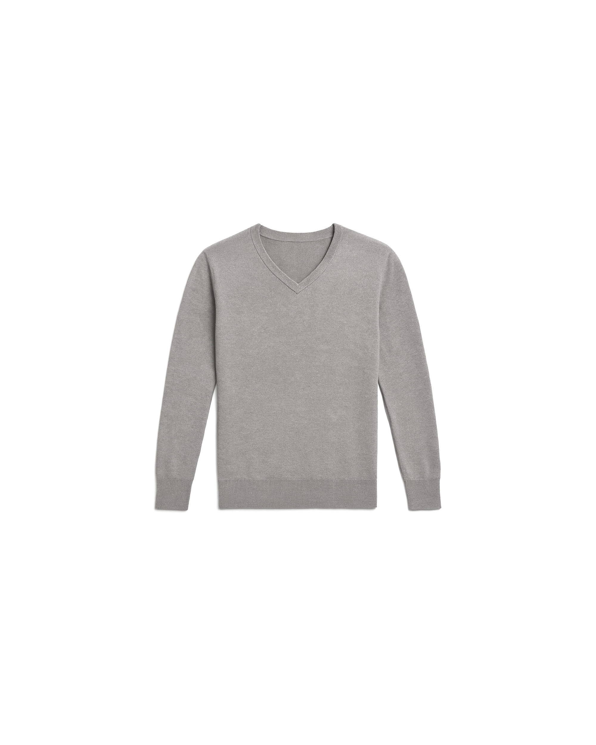 Pull en Maille à Col V Gris