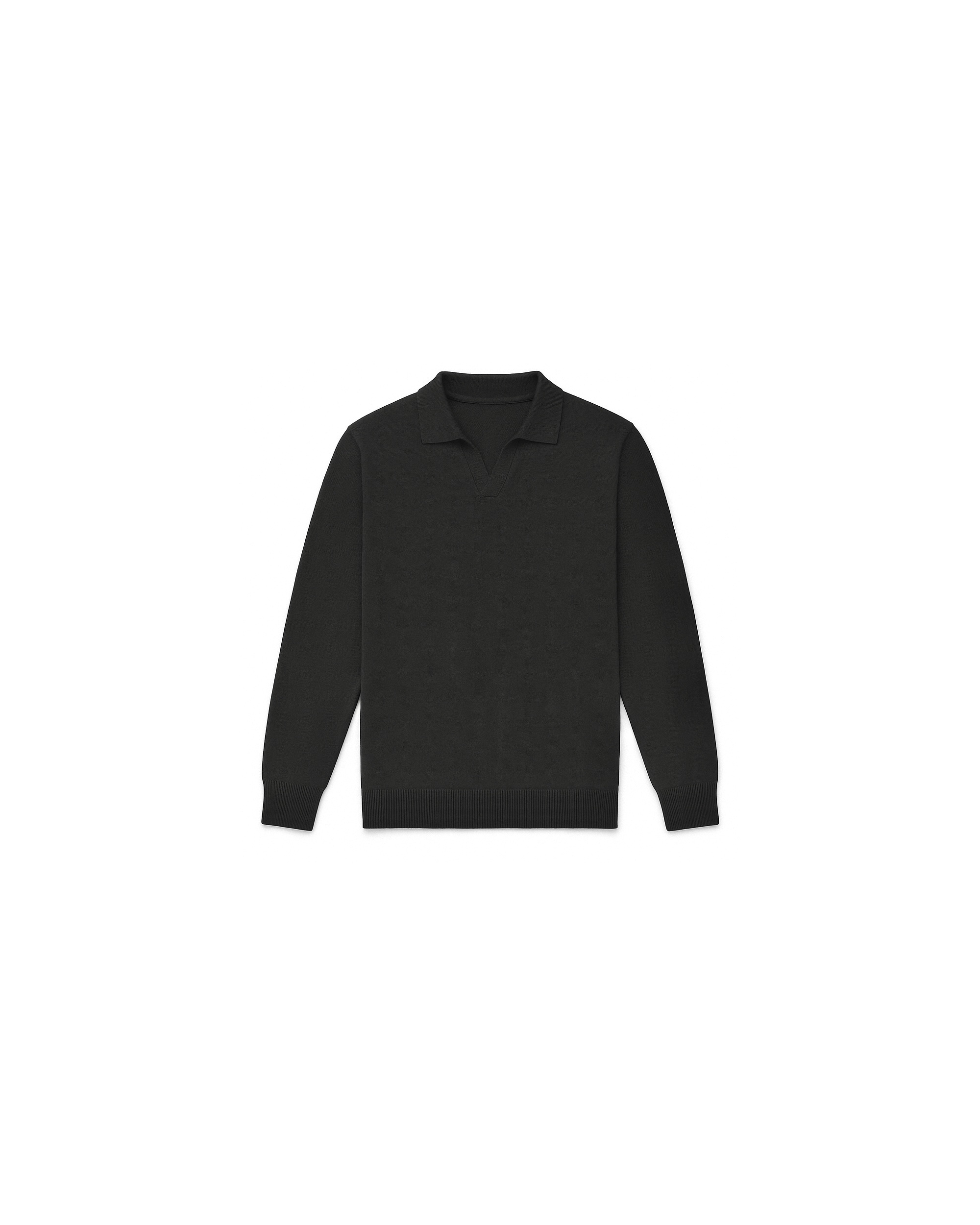 Pull en Maille à Col Polo Noir