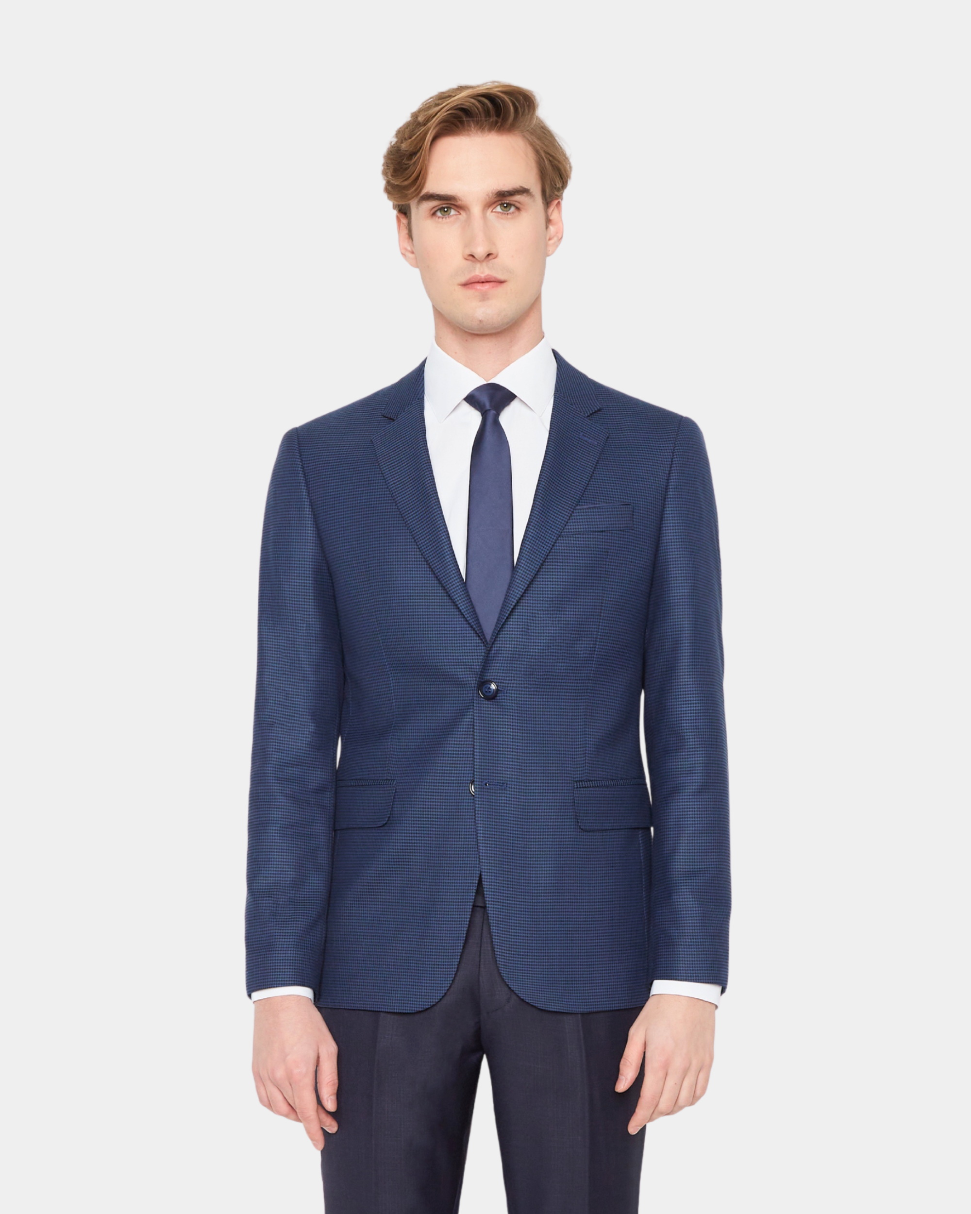 Veste pied de poule bleu