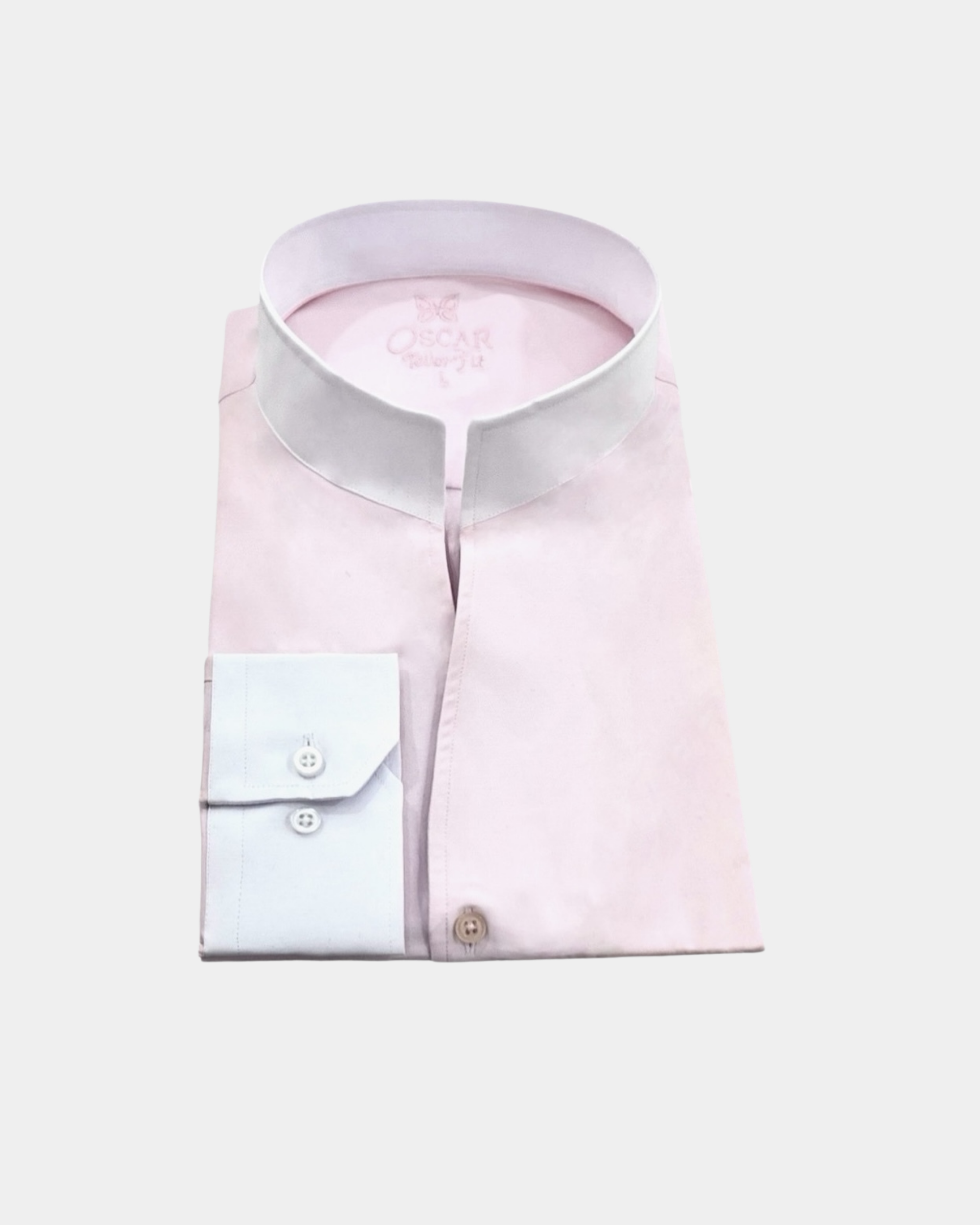 Chemise Rose à Col Blanc...