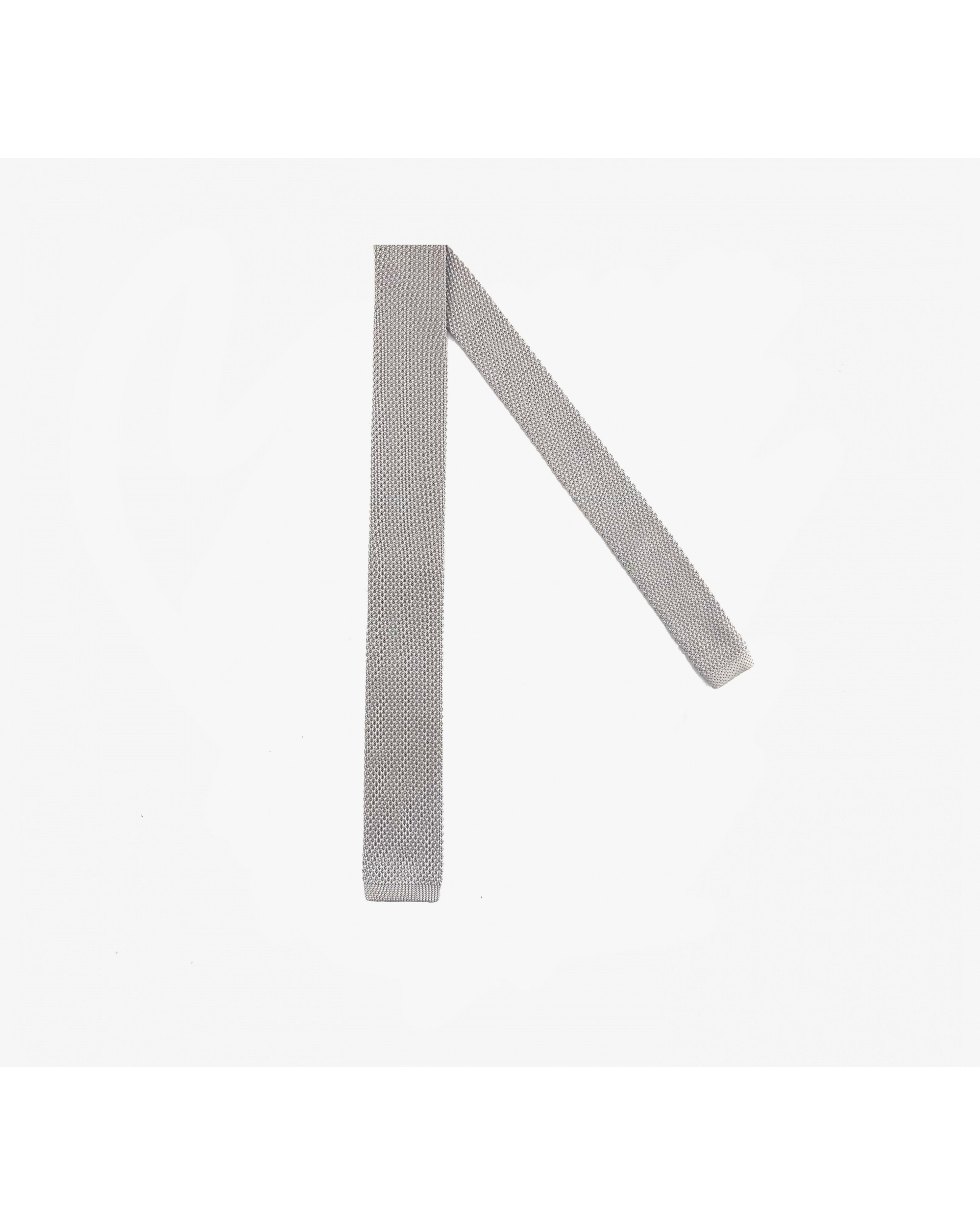 Cravate Tricot Gris Clair