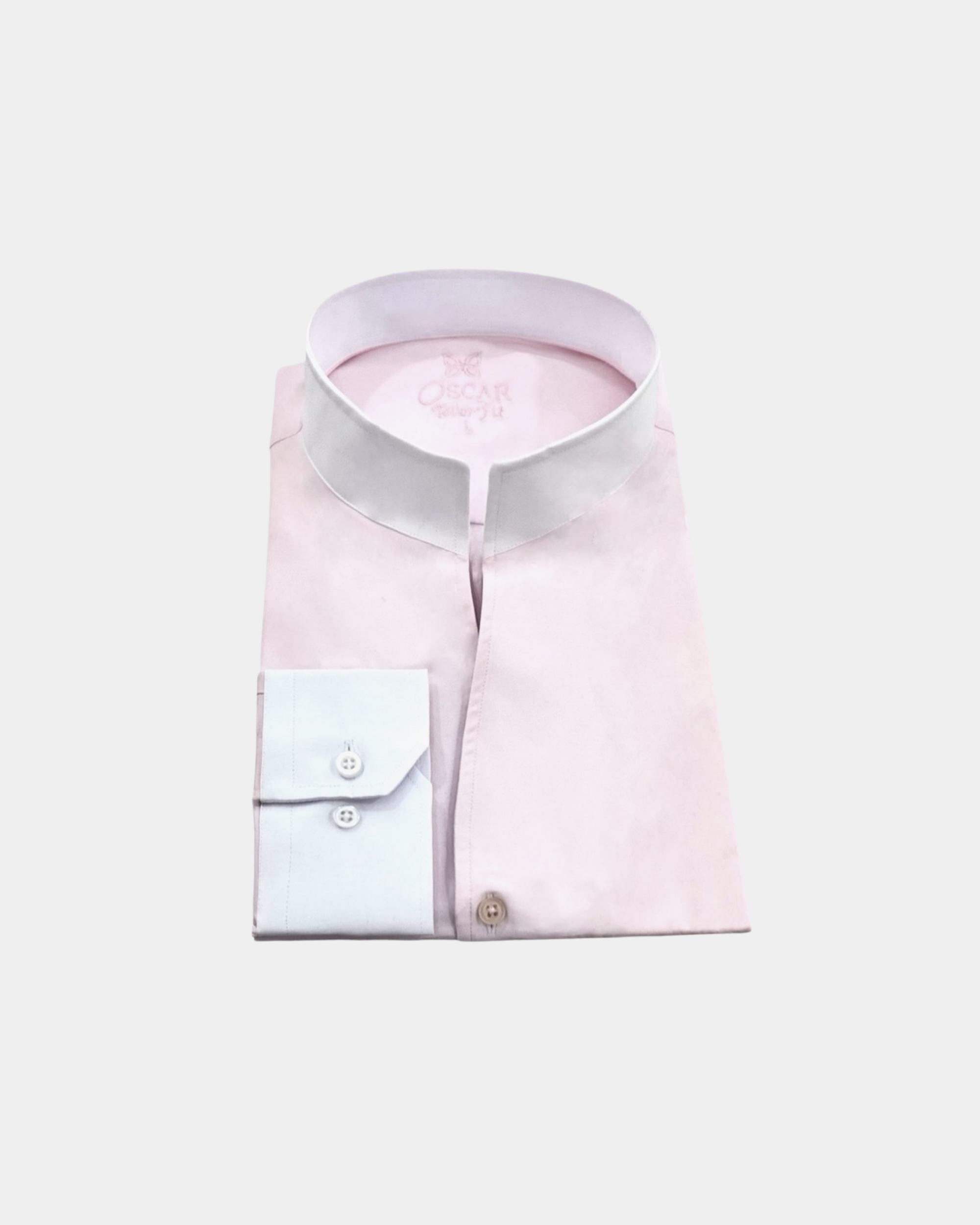 Chemise Rose à Col Blanc...