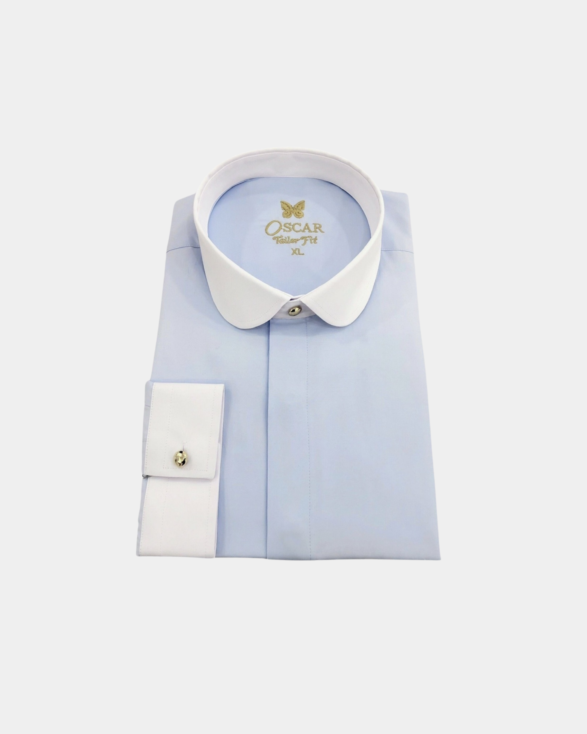 Chemise ciel à col rond...