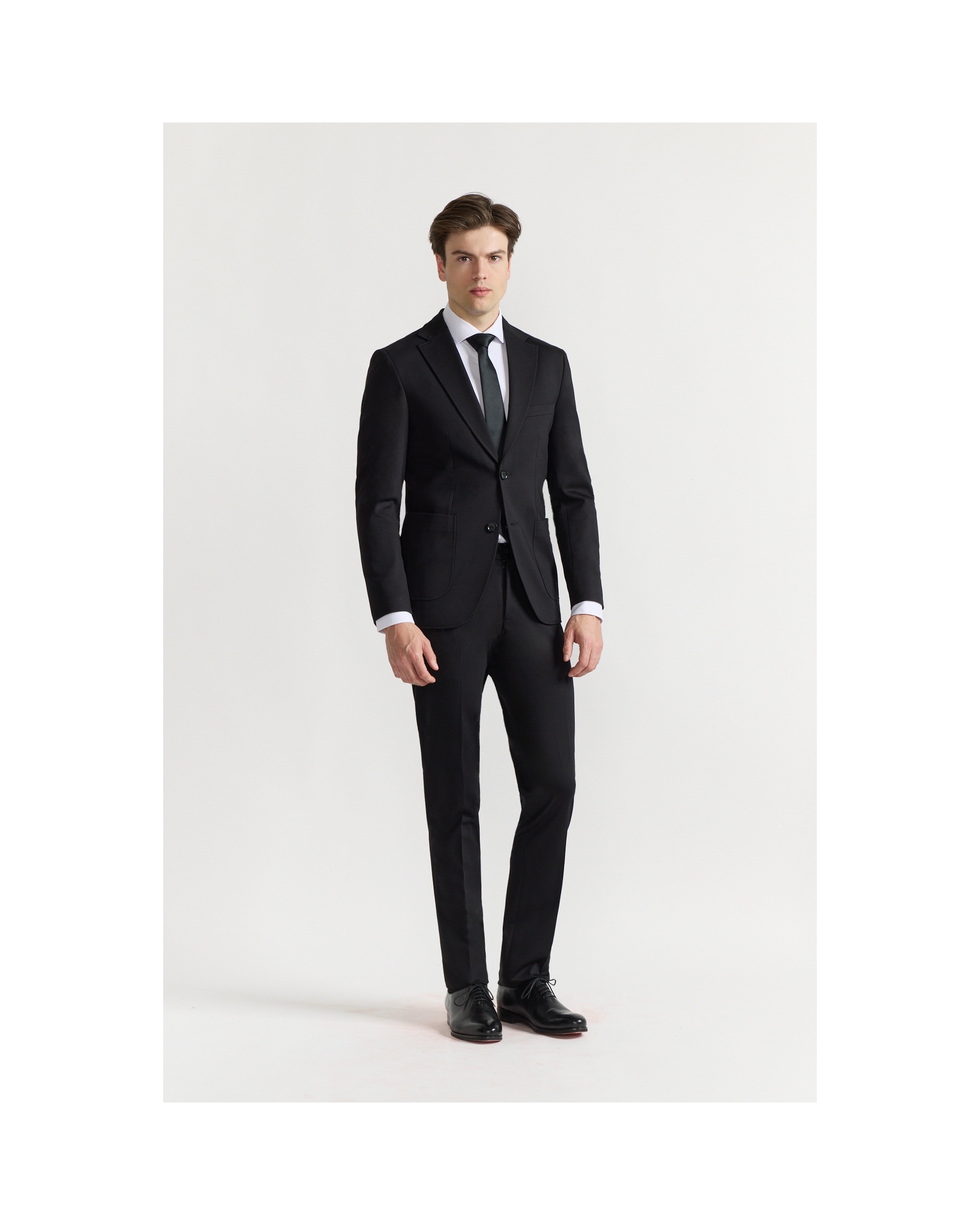 Costume Jersey Noir Poches...