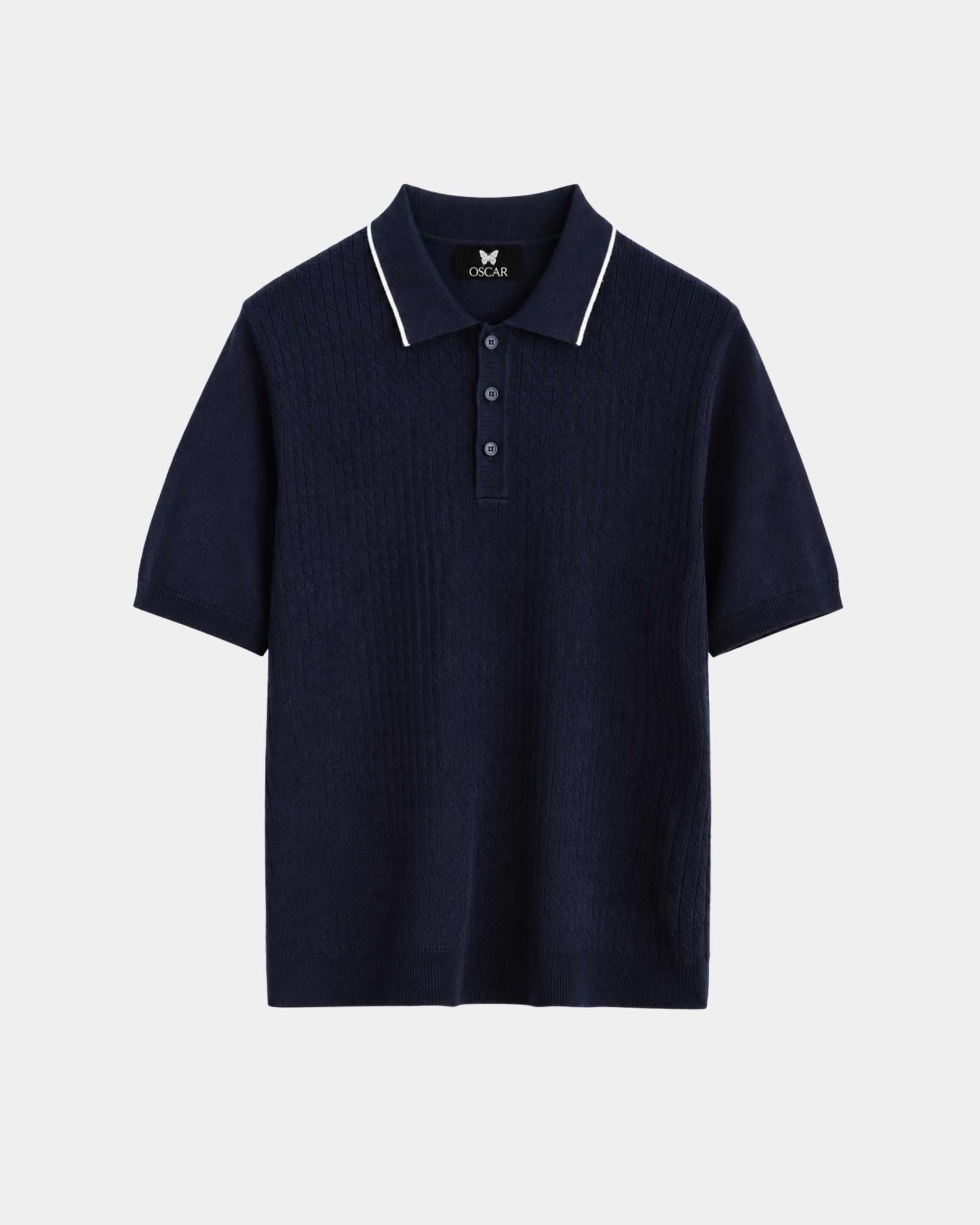 Polo en Maille Tressé Col...