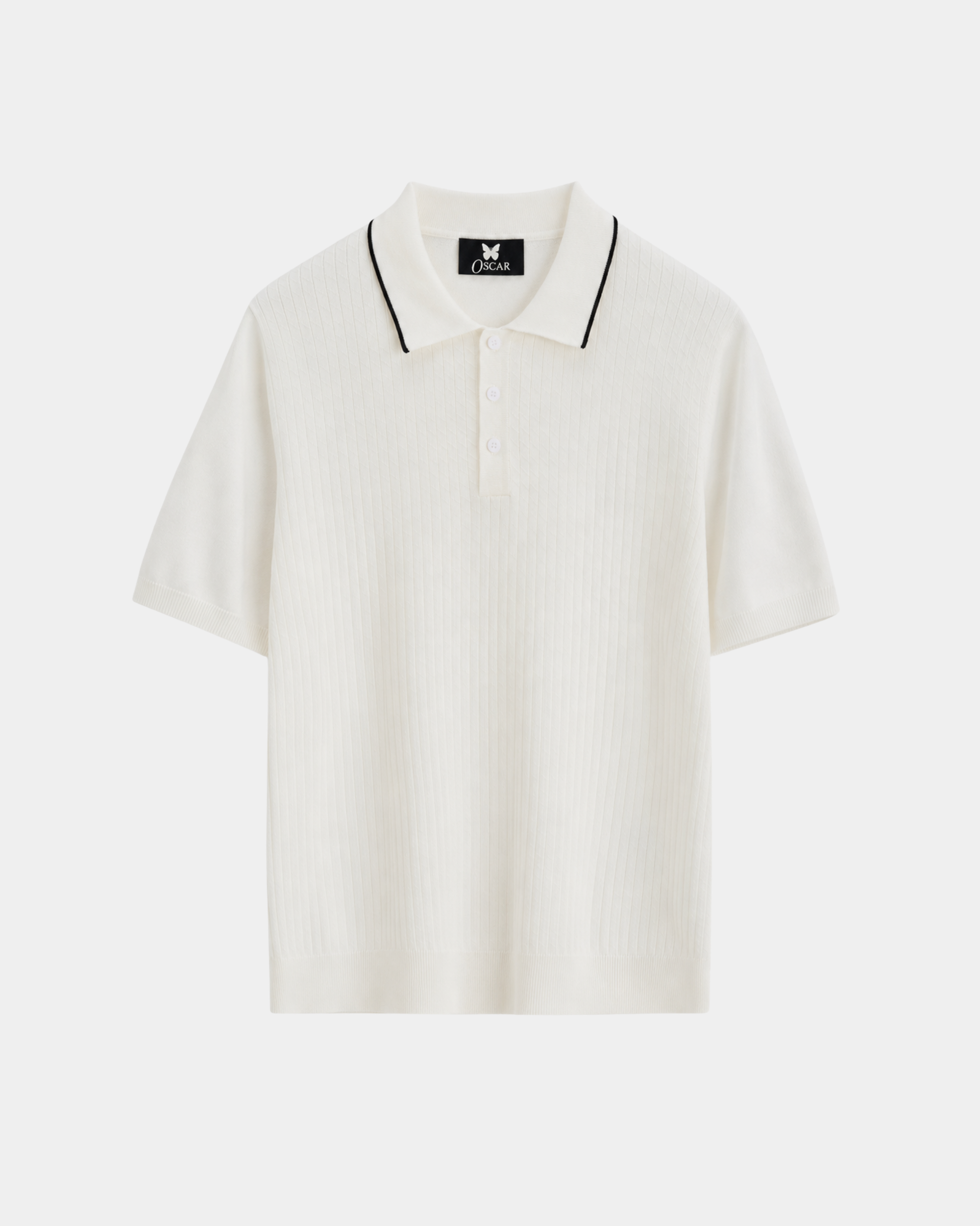 Polo en Maille Tressé Col...