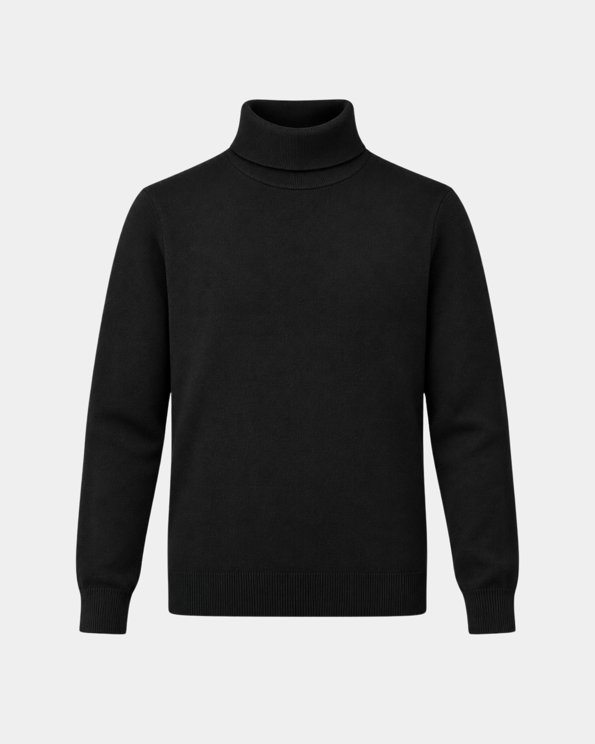 Pull en Maille Col Roulé Noir